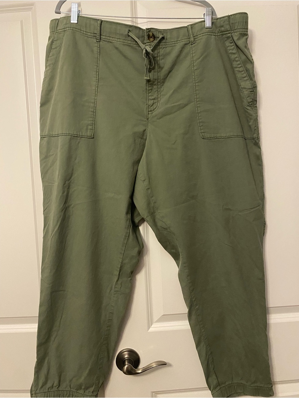 Sonoma Casual Olive Green Cargo Pants with Drawstring Waist